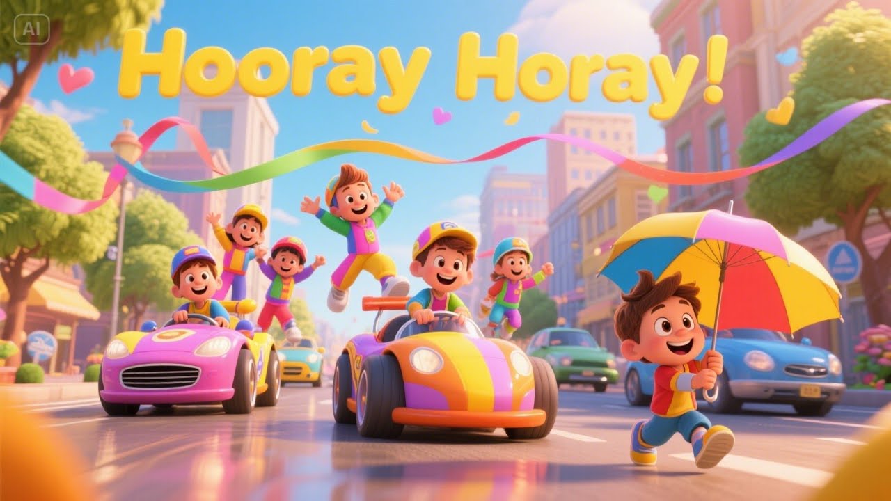 Zooming Cars Song — Vroom Around Town! 🚗💨 | Fun Toddler Car Ride Song | Sing and Zoom Along