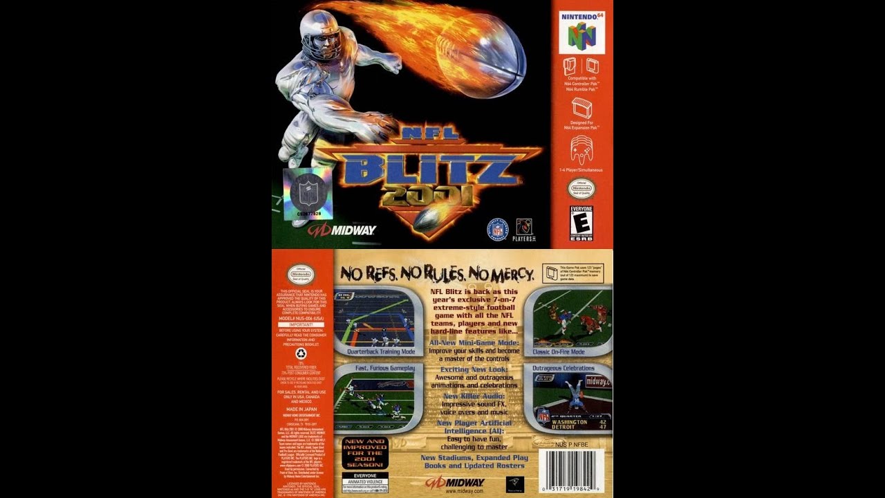 NFL Blitz 2001 (Nintendo 64) Washington Redskins vs. New England Patriots YouTube