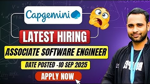 Capgemini ASE Hiring | Job Posted 10 September 2025 | BTech/Mtech/MSC/MCA