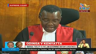 CJ David Maraga reads the determination of the Supreme Court majority