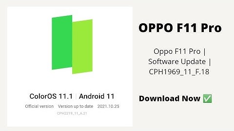 Oppo F11 Pro | Software Update | CPH1969_11_F.18 ✅