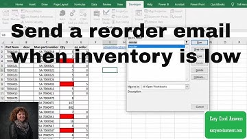 Send a reorder email when inventory low