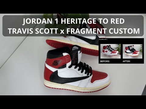 [Custom] Jordan 1 Heritage to Red Jordan 1 Travis Scott x Fragment Custom