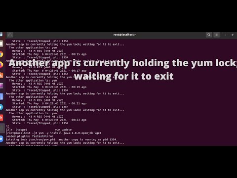 Another app is currently holding the yum lock; waiting for it to exit