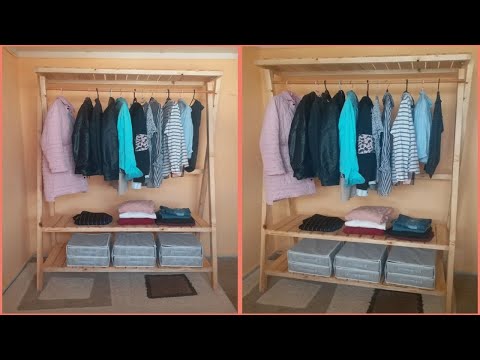 Video: Giysi Rafları: Halterli Metal Ve Ahşap Modeller, Yatak Odasında Giysi Saklamak Için Açık Kumaş Askılar