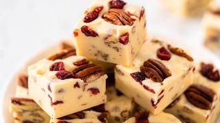 White Chocolate Cranberry Pecan Fudge