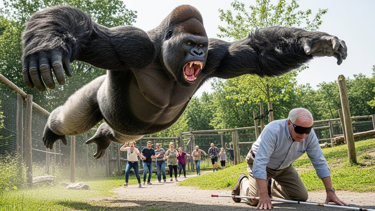 Gorilla Escaped Sanctuary. Everyone Ran, Except a Blind Man — What Happened Shocked All