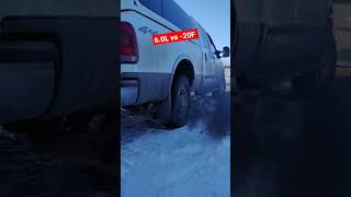 Cold weather diesel engine start up. #viral #shorts #winter