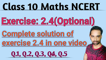 Class 10 maths|Ex.2.4(optional)Q. 1,Q.2,Q.3,Q.4,Q.5 | Chapter 2 | Polynomials | Exercise 2.4 by dt