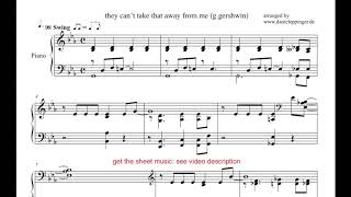they can´t take that away from me, george gershwin jazz piano sheet music