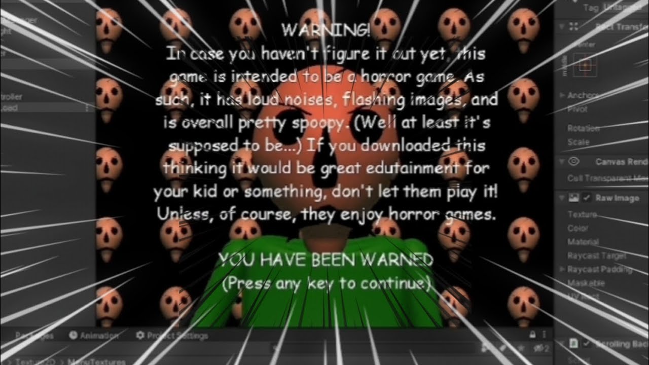 Kildey's Modding Tutorial Episode 1: How To Make Coolest Warning Screen In Baldi's Basics Decompile