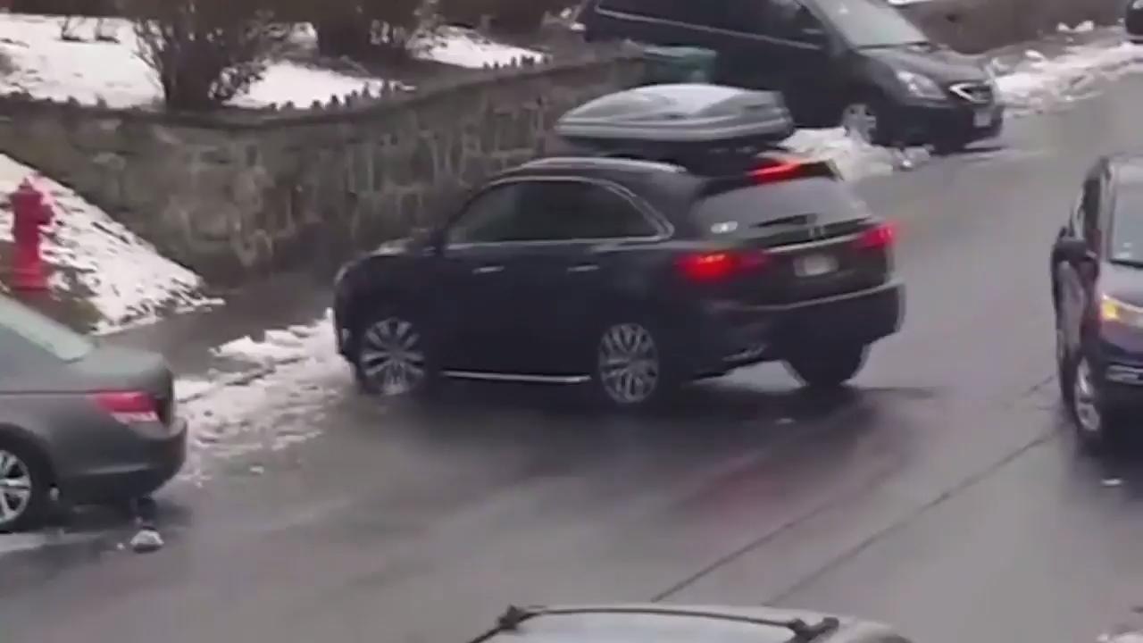 cold brew coffee 'Watch out': Car slips down icy hill barely missing pedestrian