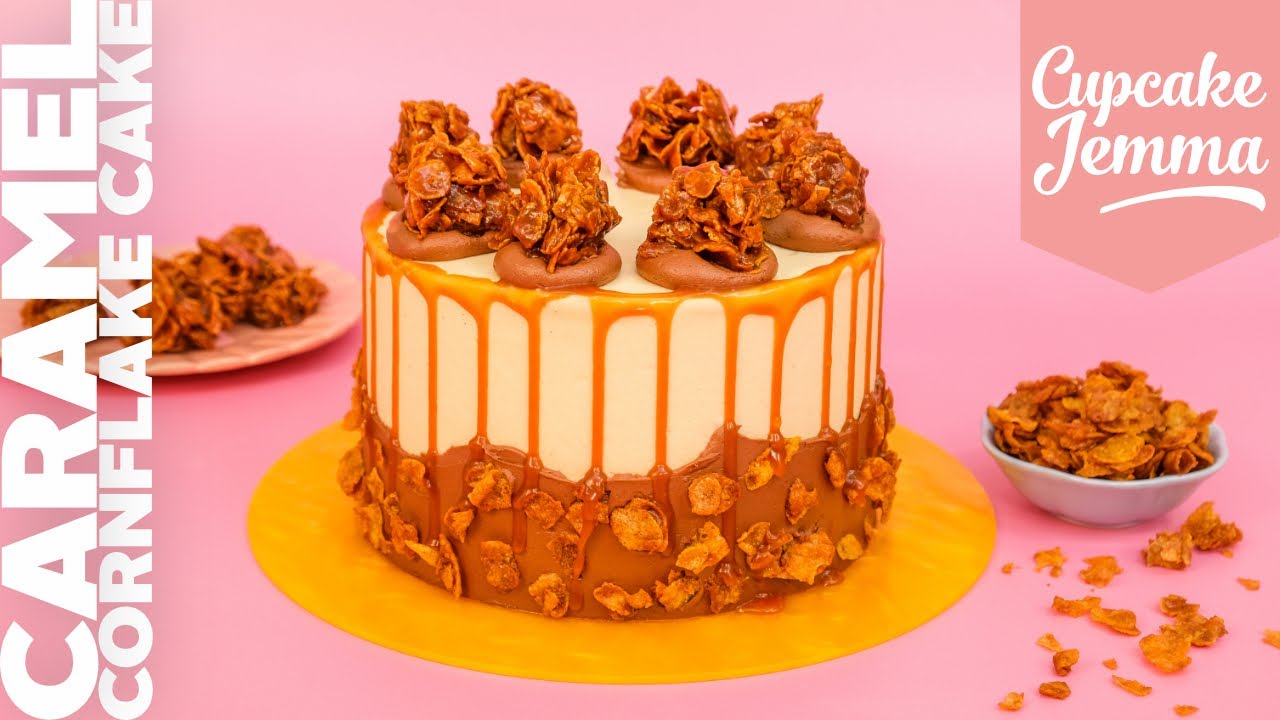 Epic Caramel Cornflake Brownie Cake Layer Cake! Cupcake Jemma YouTube