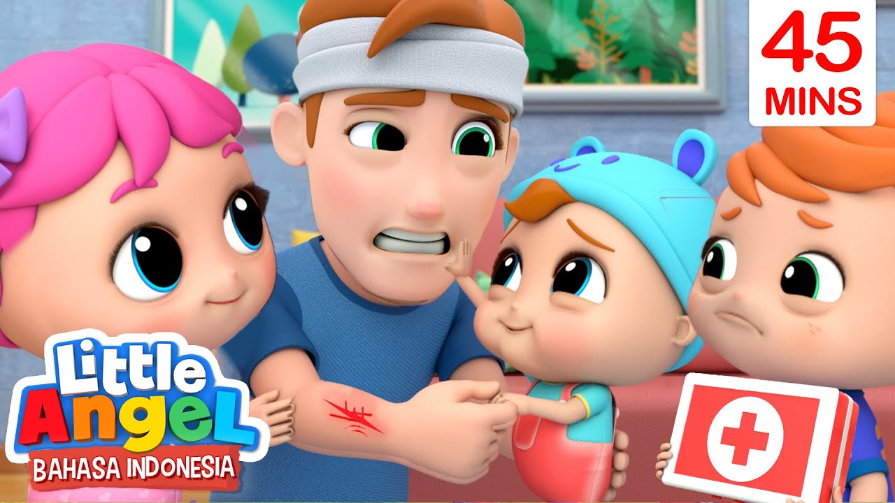 Kita Rawat Luka Ayah Bersama | Kartun Anak | Little Angel Bahasa Indonesia