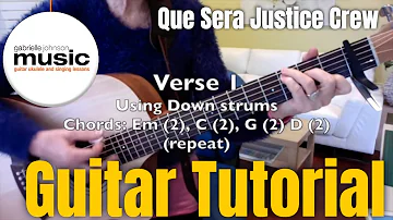 Que Sera (Justice Crew) BEGINNER'S GUITAR TUTORIAL - Acoustic