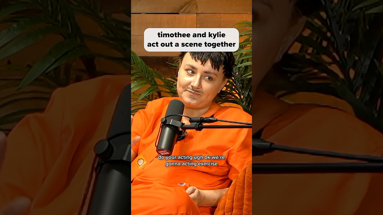 timothee and kylie act out a scene together