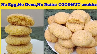 Coconut Cookies Recipe Hindi.EGGLESS COCONUT COOKIES in KAdai.कैसे बनाते हैं बाजार जैसी कोकोनट कूकीज