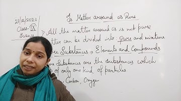 Class IX Science 23 12 2020 by Ms Mridulata Upadhyay Is matter around us pure