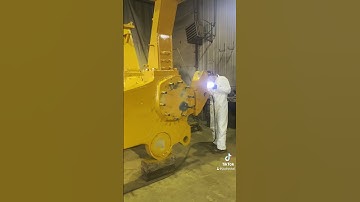 Painting a CAT D10T bare frame as part of our detailed rebuild process. #heavyequipment #painting