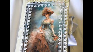 One of a kind junk journal , Victorian Lady diary,  altered book, short flip through