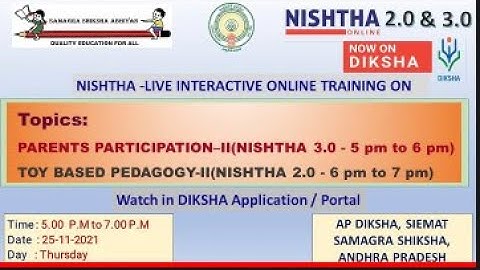 NISHTHA 2.0 & 3.0 LIVE INTERACTIVE CLASS ON 25/11/2021