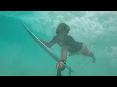 Duck Diving at Drill Hall beach in Barbados