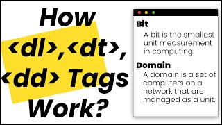 ✅ HTML Description List Example  with Line-by-line Explained Coding Exercise