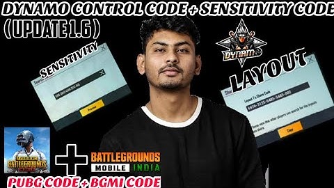 DYNAMO CONTROL CODE AND SENSITIVITY CODE | HYDRA DYNAMO BATTLEGROUNDS MOBILE INDIA SENSITIVITY CODE