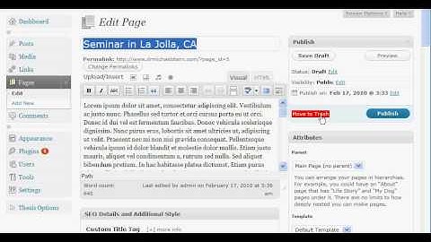 Introduction to Wordpress with the Thesis Framework installed