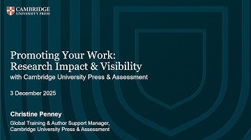 Workshop #4: Promoting Your Work: Research Impact and Visibility - Fall 2025