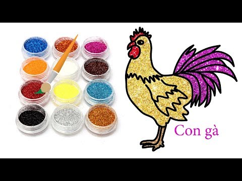Video How to draw chicken | Dạy bé học màu sắc | Tô màu kim... - youtube