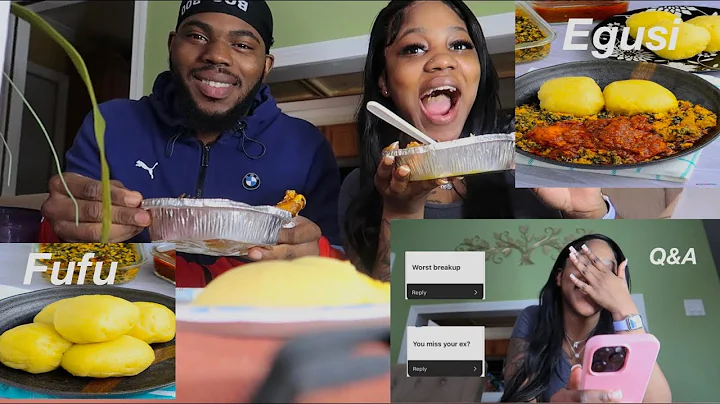 trying african food for the first time! fufu, egusi, jollof rice | with a juicy Q&A 🤫