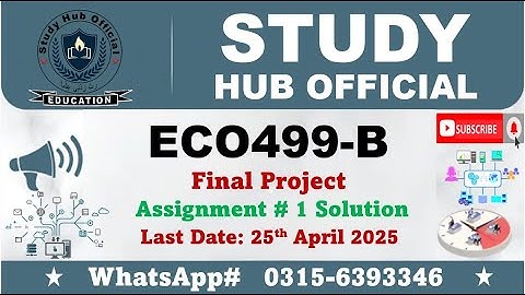 ECO499B Assignment 1 solution 2025 #vu #project #eco499b