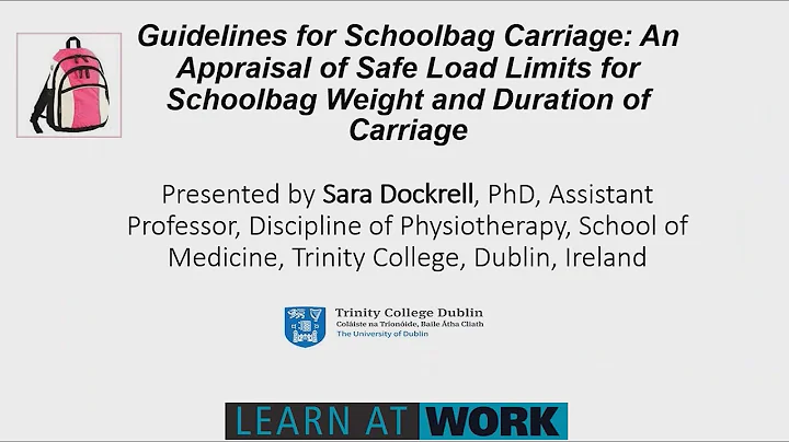 Guidelines for Schoolbag Carriage - Learn At WORK