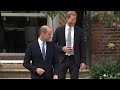William & Harry arrive together for Diana statue unveiling | AFP