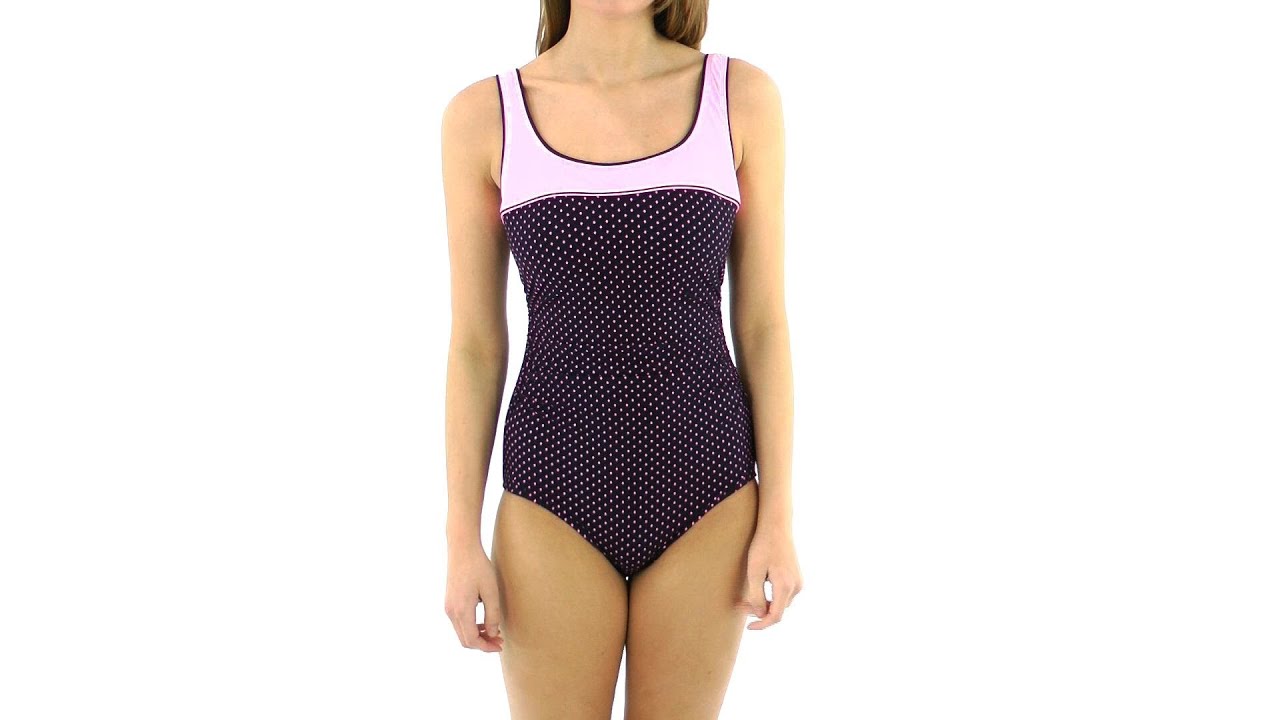 Reebok Fitness Swim Diamond Dot Scoop Neck | SwimOutlet.com