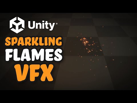 Fire VFX in Unity, amber, sparkles, turbulences, ashes particles