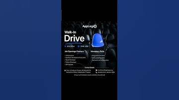 AppLogi – Walk-In Drive for Freshers | HR / BDE / React / Python / QA Roles #fresherjobs #applyjob