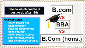 Bcom Vs Bba Vs Bcom(hons) | which is better | how to choose your course | career after these course|