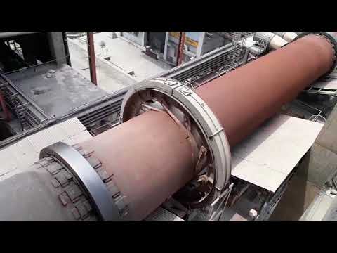 The Cement Plant Rotary Kiln in Operation