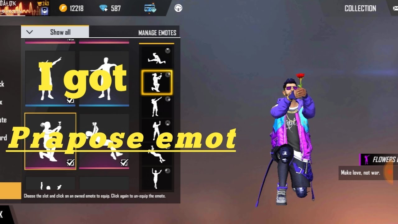 Buying Propose emote in Free fire - YouTube