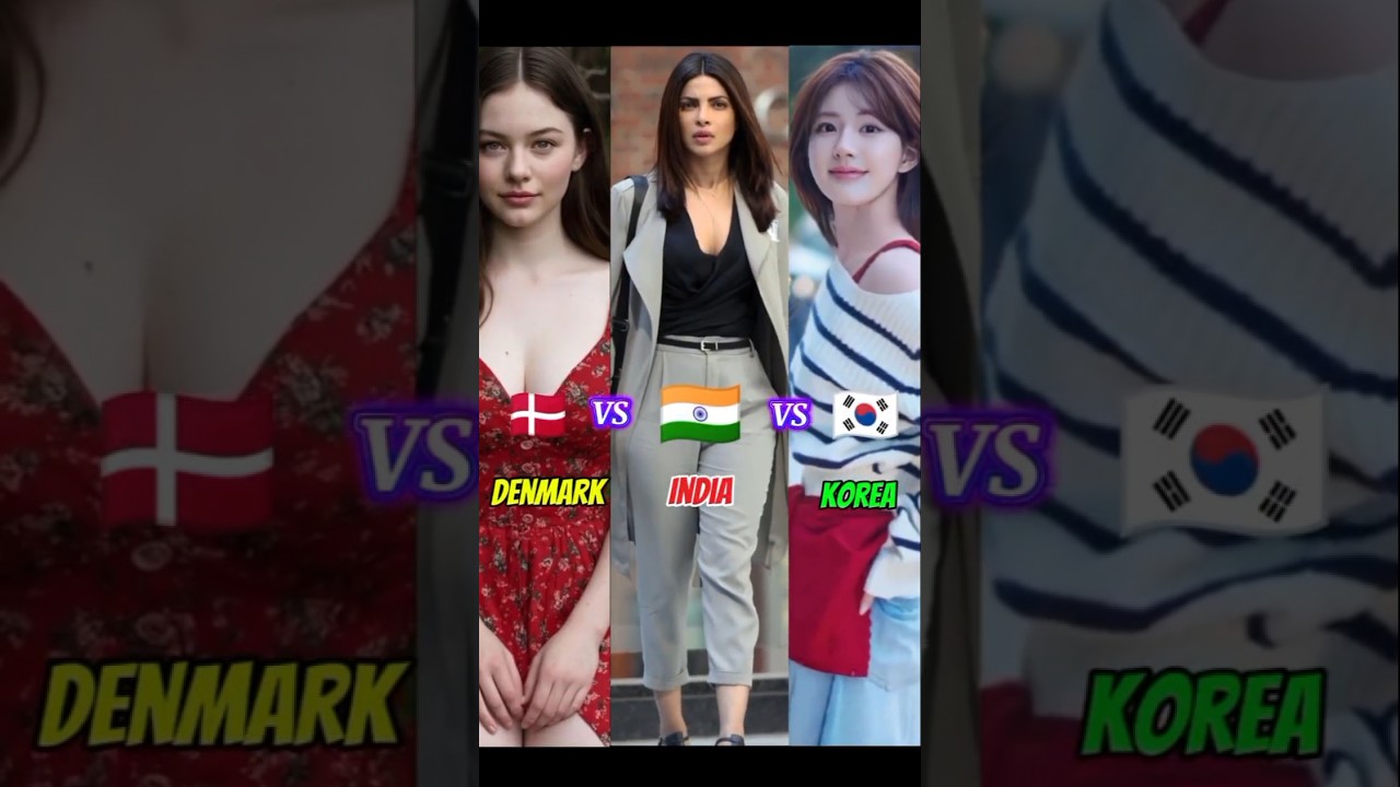 Global Beauty Showdown: India 🇮🇳 vs South Korea 🇰🇷 vs Denmark 🇩🇰 – Most Popular Actresses! 