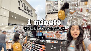 ✨Agarra TODO lo que quieras en 1 minuto ✨// Michaels, papeleria, plumones, reto, haul