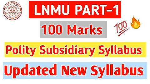 LNMU BA PART-1 Political Science Subsidiary Syllabus.