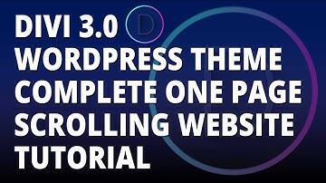 Divi 3.0 WordPress theme - Complete One Page Scrolling Website