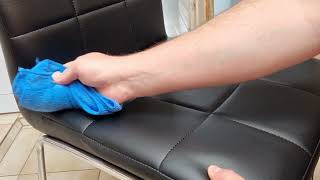 ASMR cleaning 2 faux leather chairs