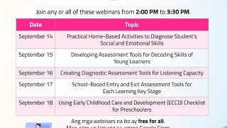 VIBAL WEBINAR SERIES (SEPTEMBER 14-18, 2020)