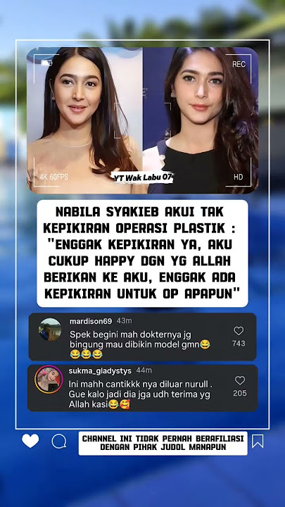 Nabila Syakieb Refuses Plastic Surgery, Appreciates What She Has ✨🙏 #shorts #viral