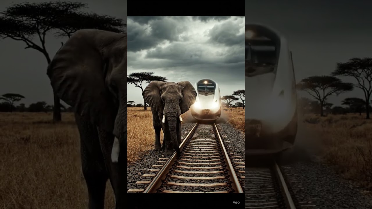 “Wild Elephant vs High-Speed Train – Shocking Slow-Motion Collisions 