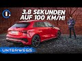 Ein getarnter supersportwagen audi rs 3  unterwegs mit daniel hohmeyer